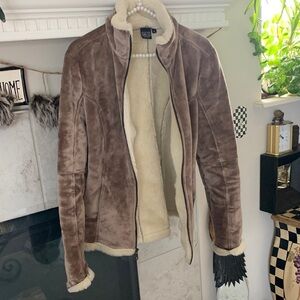NILS après-ski faux shearling suede fleece jacket Size M